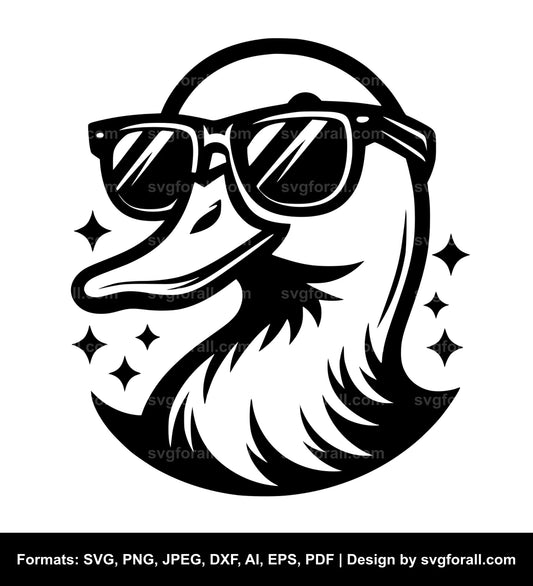 Duck With Sunglasses SVG File