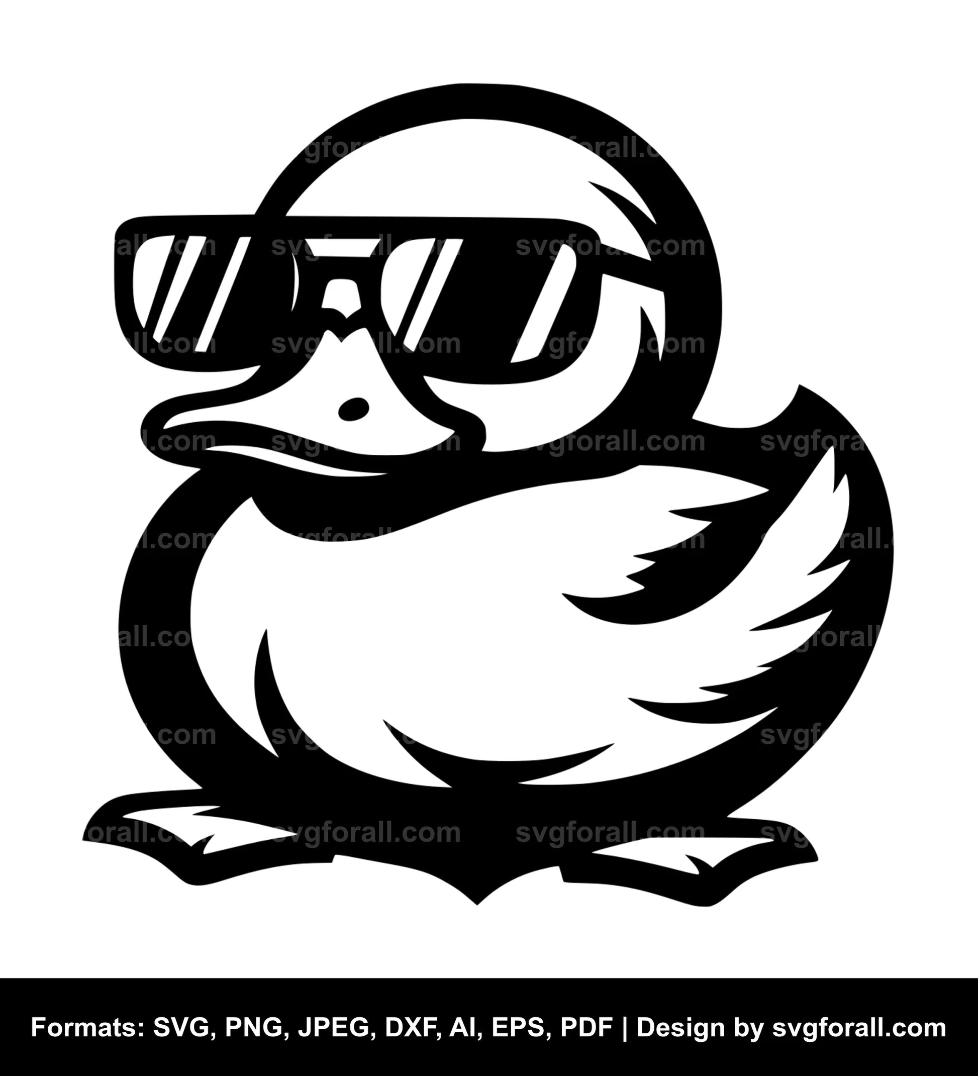 Duck With Sunglasses SVG Vector