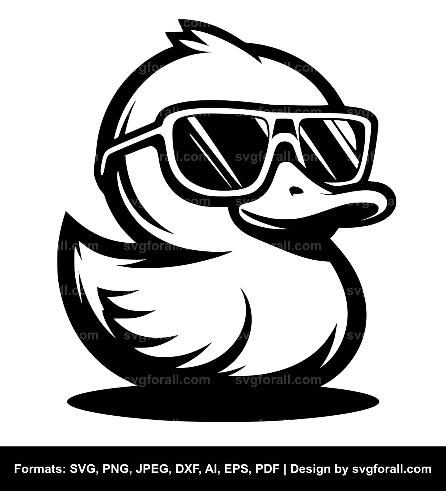 Duck With Sunglasses Vector SVG