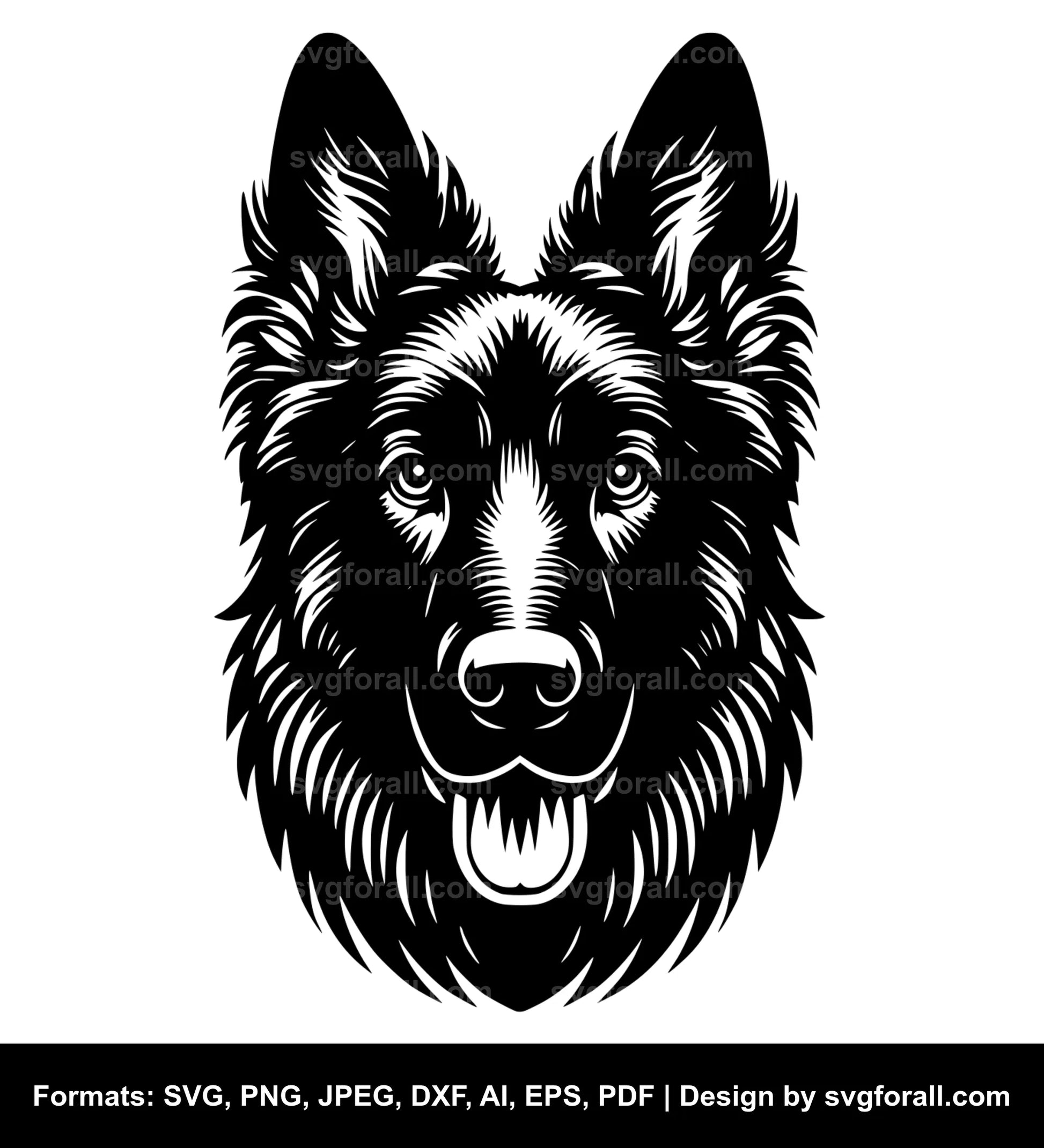 Dutch Shepherd Dog Black SVG