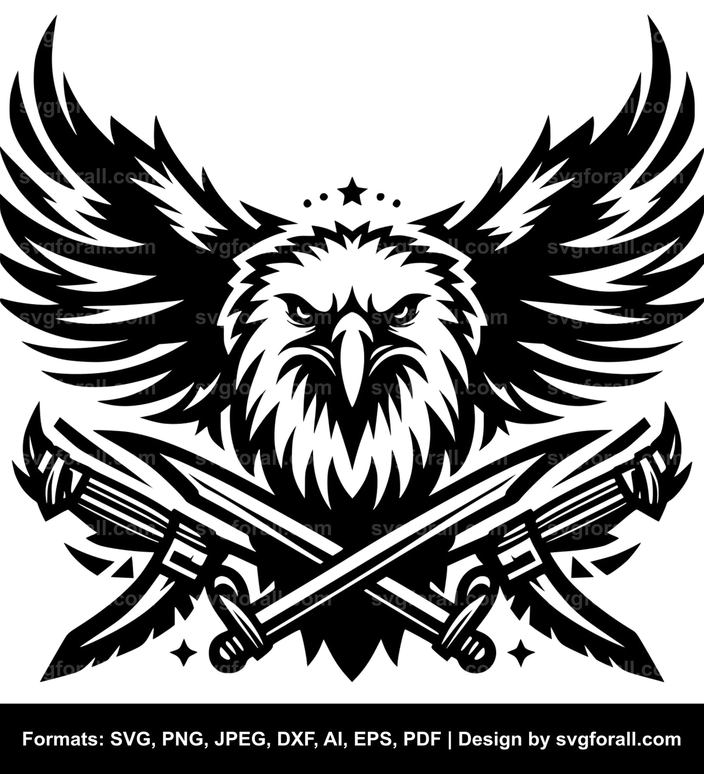 Eagle Face Black SVG