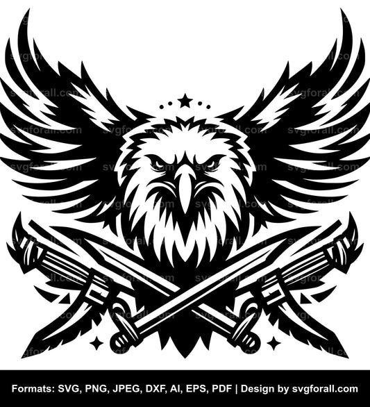 Eagle Face Black SVG