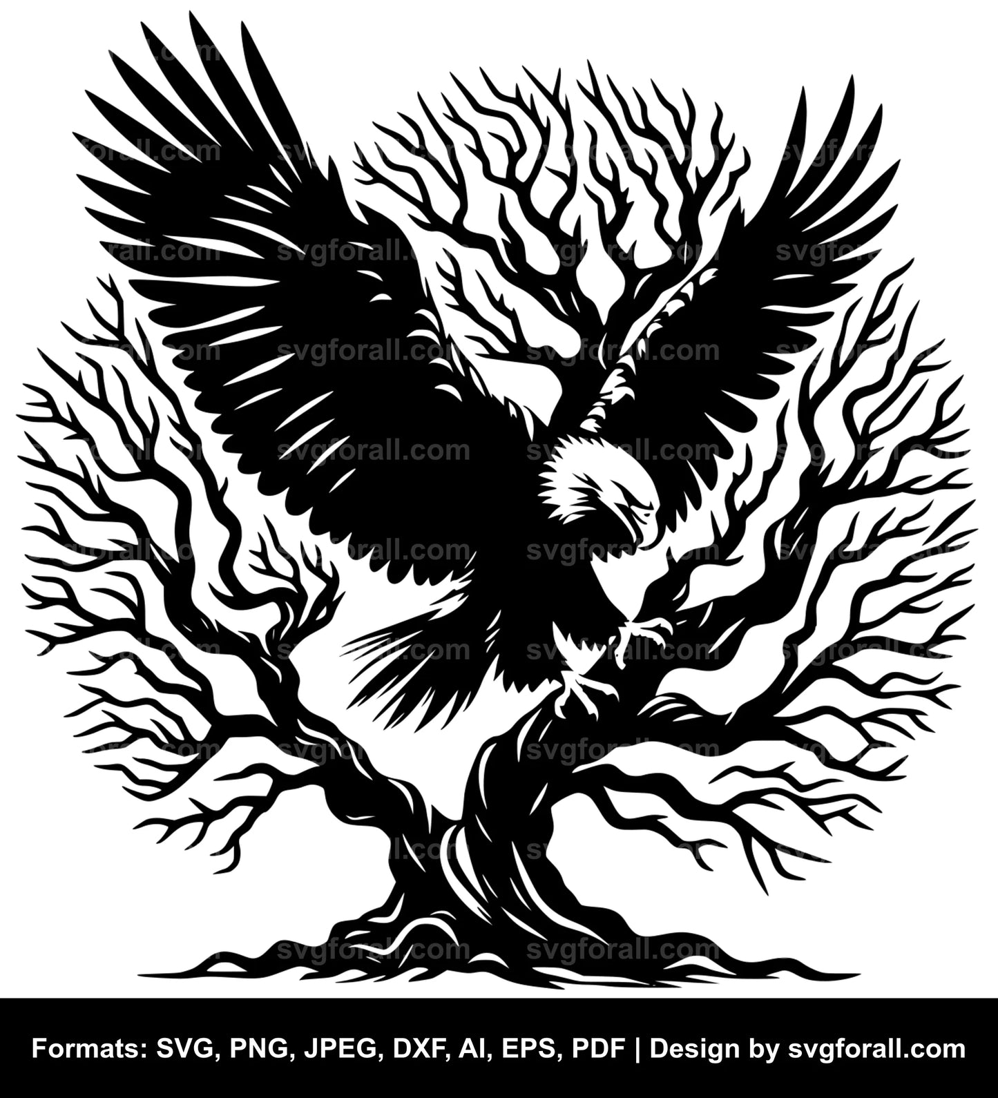 Eagle In Tree SVG File