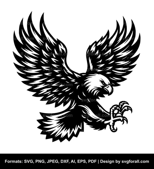 Eagle Landing Black SVG