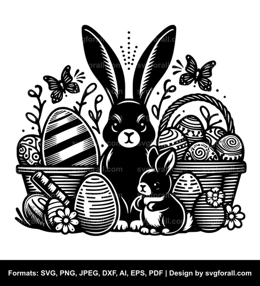 Easter Bunny Black SVG