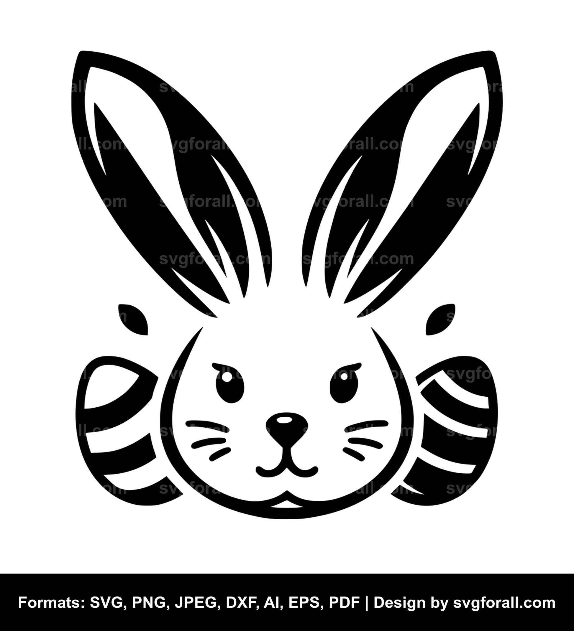 Easter Bunny Face SVG