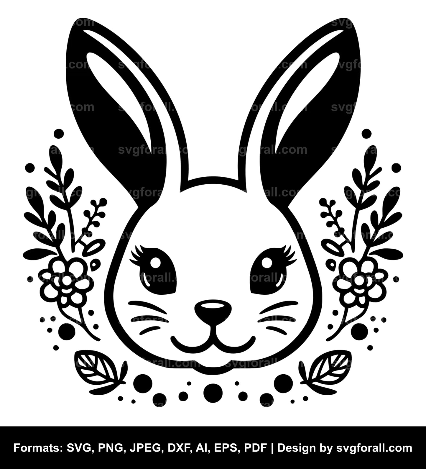 Easter Bunny Face SVG PNG