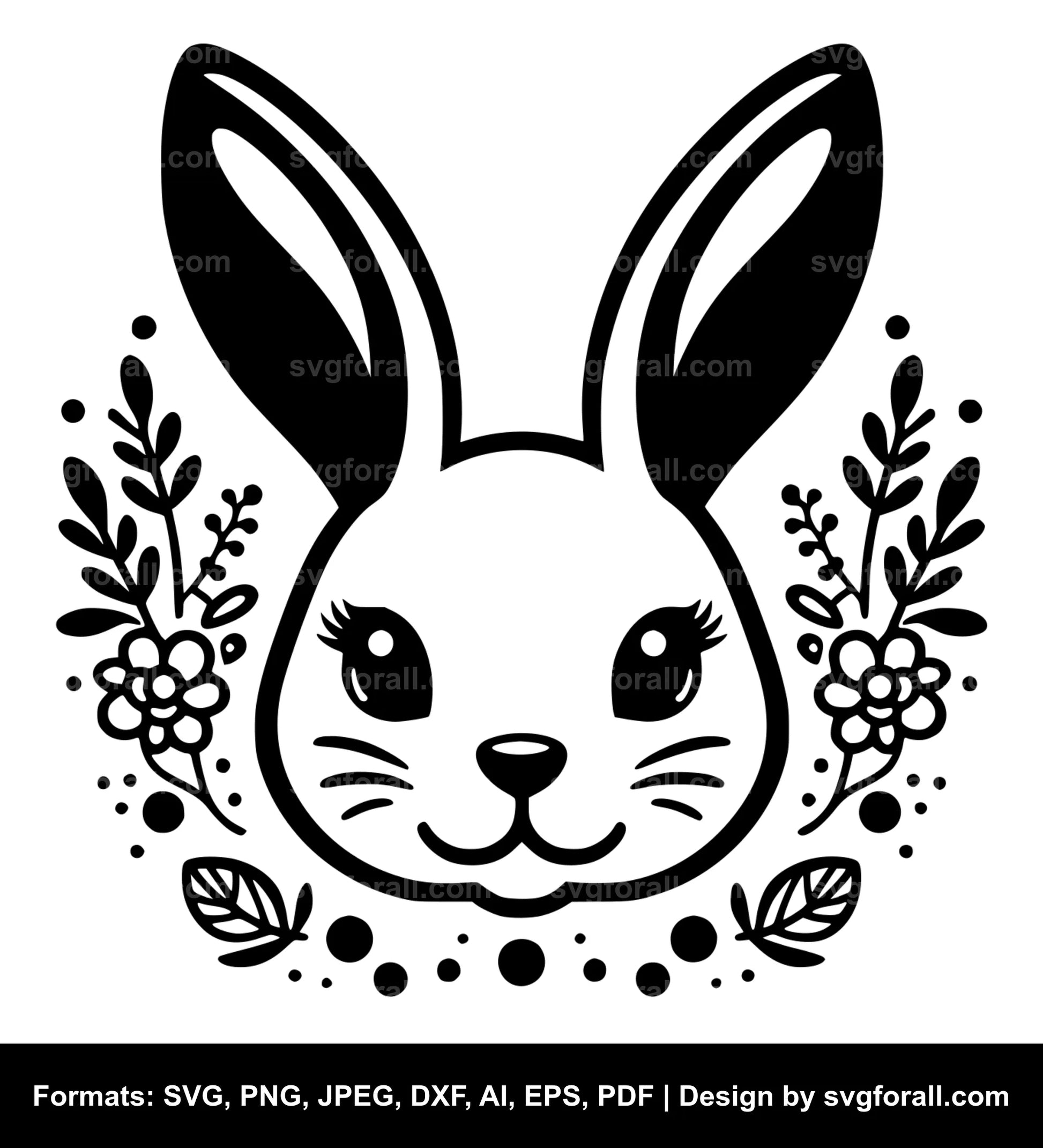 Easter Bunny Face SVG PNG