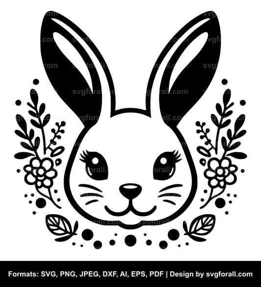 Easter Bunny Face SVG PNG