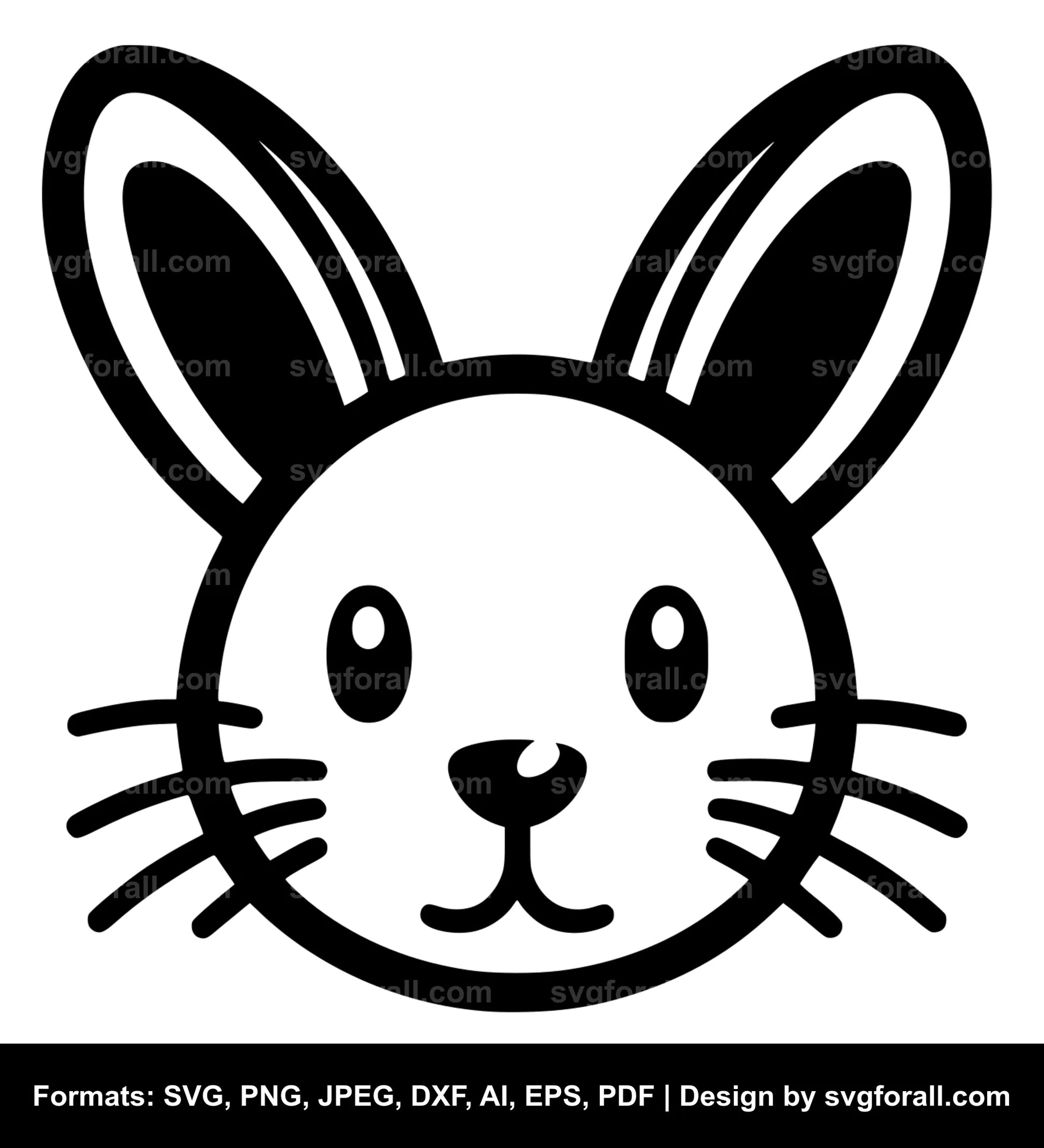 Easter Bunny Face SVG Vector