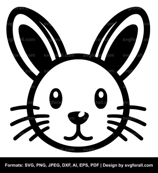 Easter Bunny Face SVG Vector