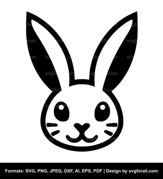 Easter Bunny Face Vector SVG