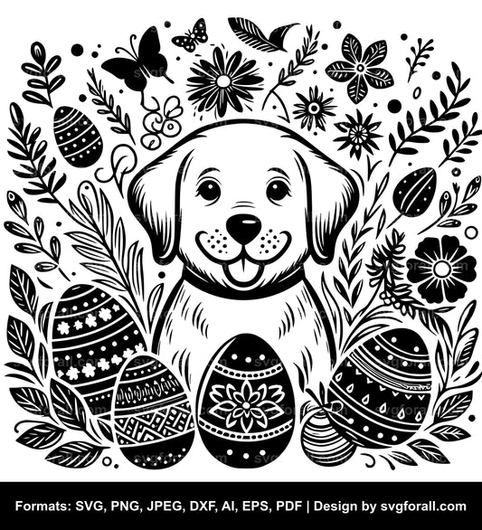 Easter Dog SVG Vector