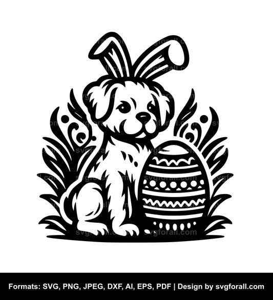 Easter Dog Vector SVG