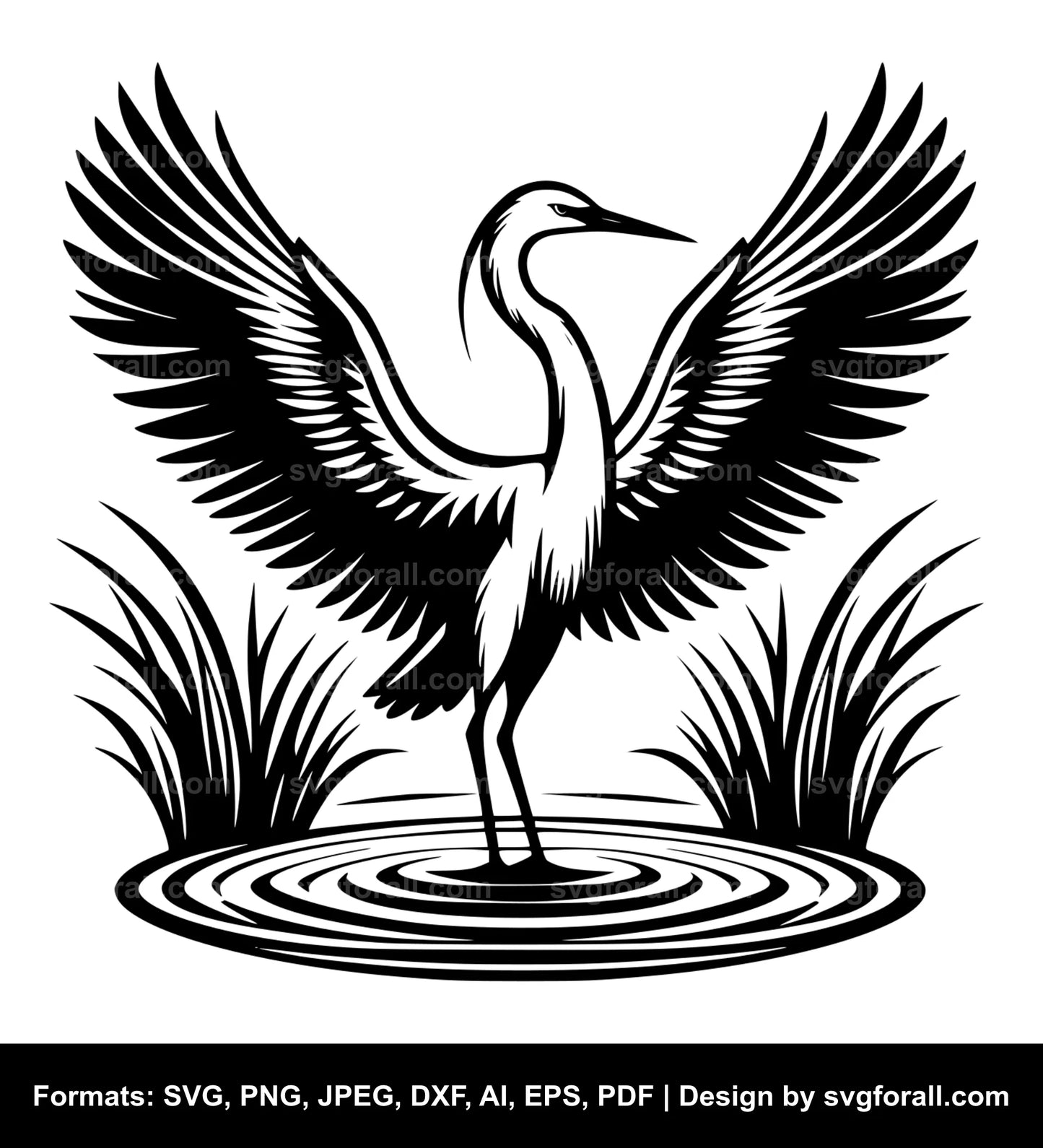 Egret Bird Cricut SVG