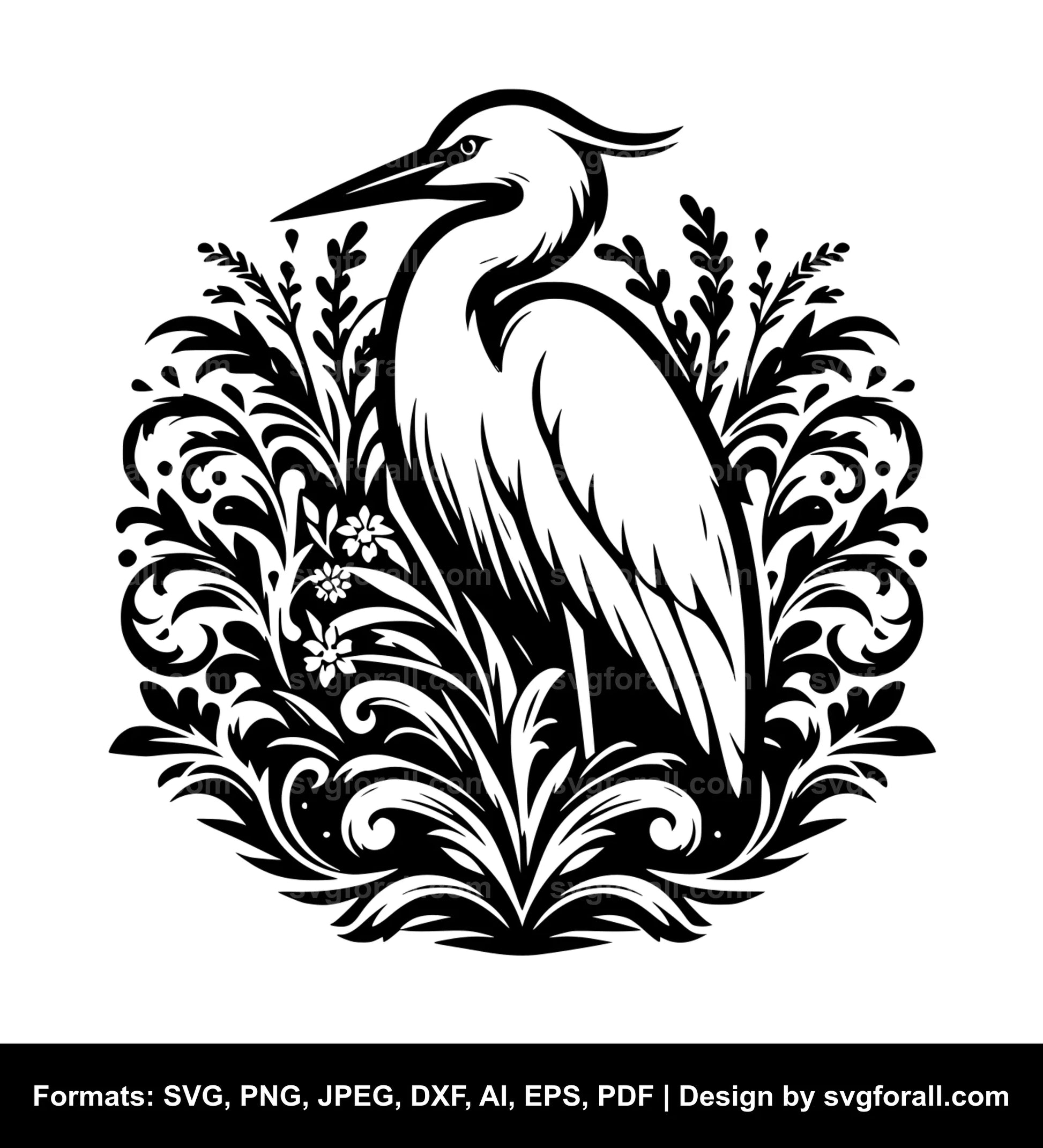 Egret Bird SVG