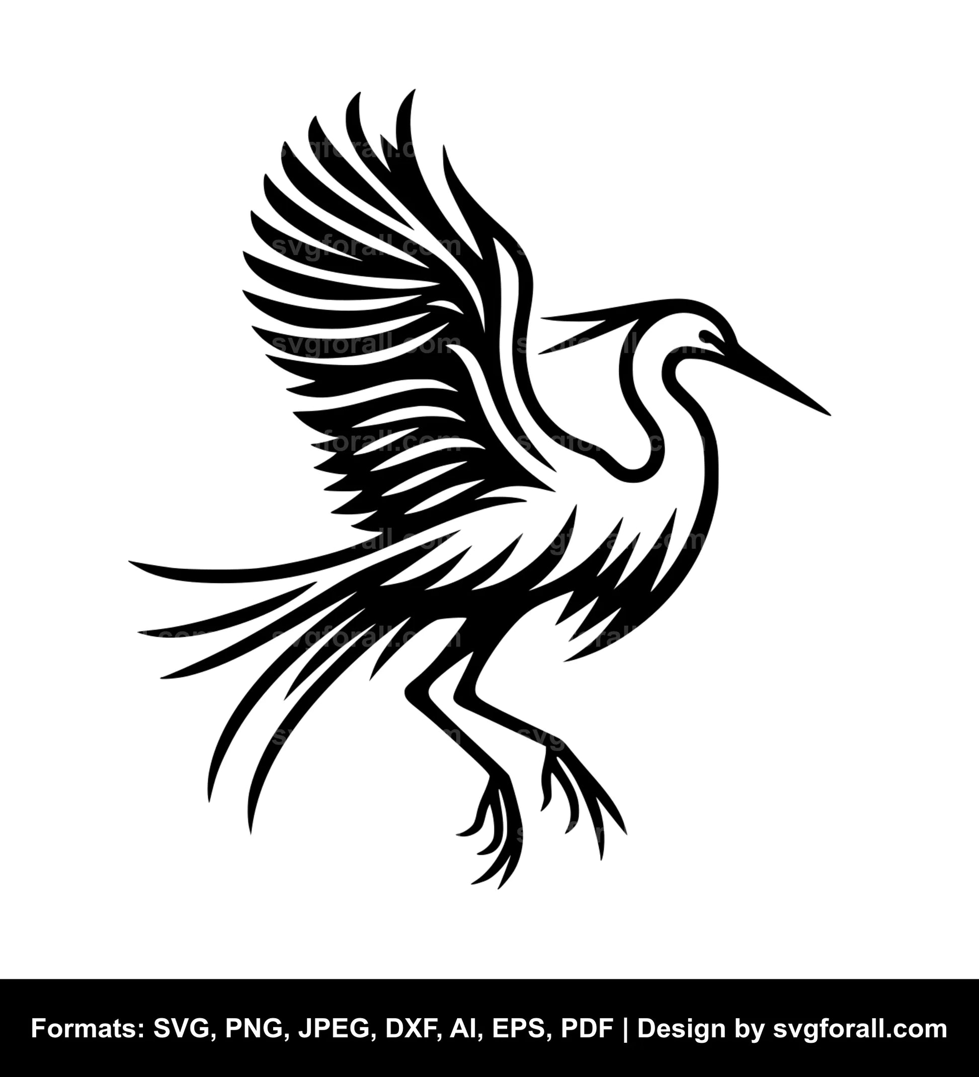 Egret Bird SVG Vector