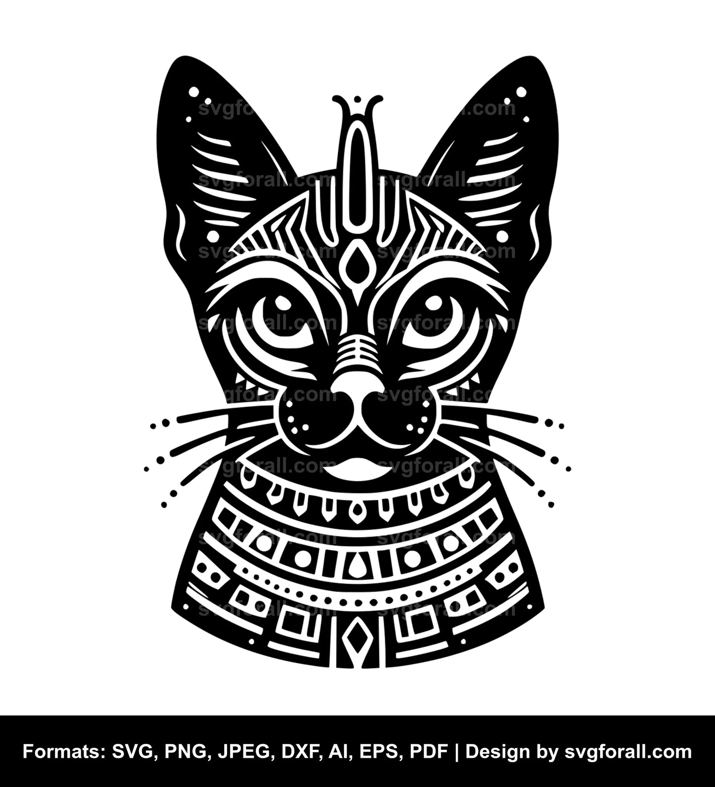 Egyptian Cat Black SVG