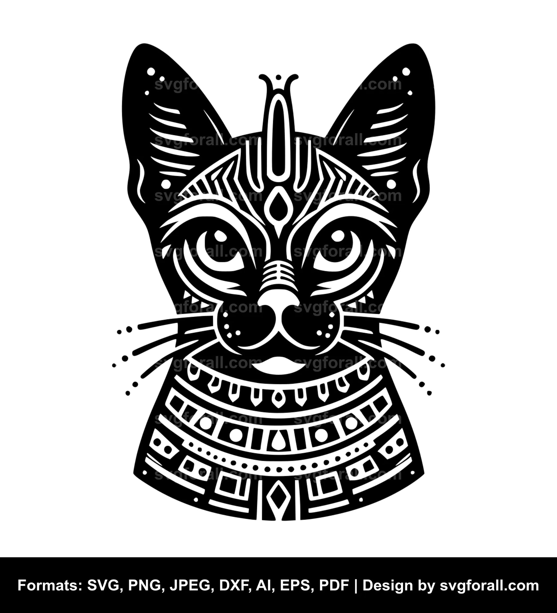 Egyptian Cat Black SVG