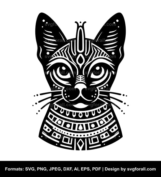 Egyptian Cat Black SVG