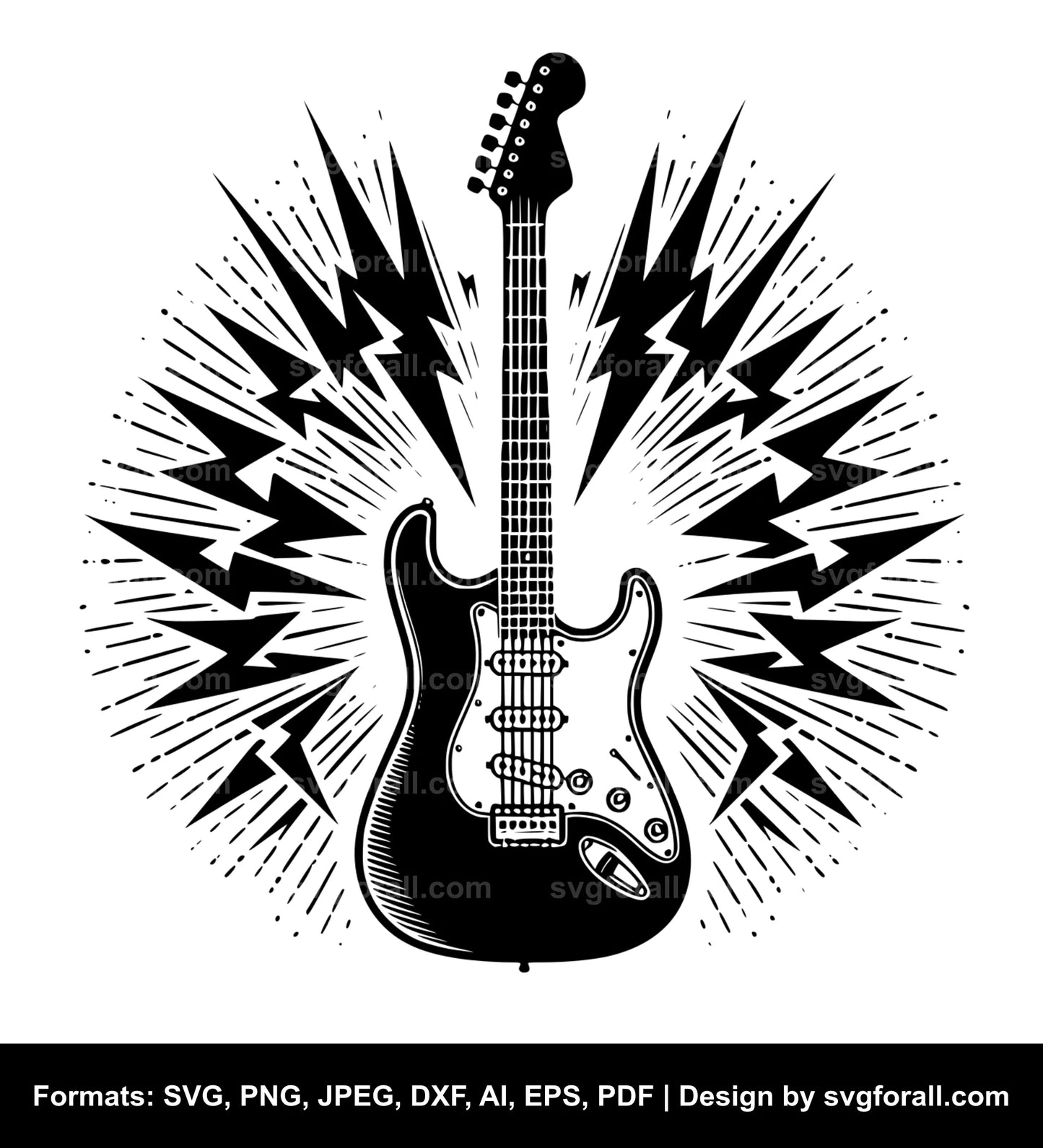 Electric Guitar Black SVG