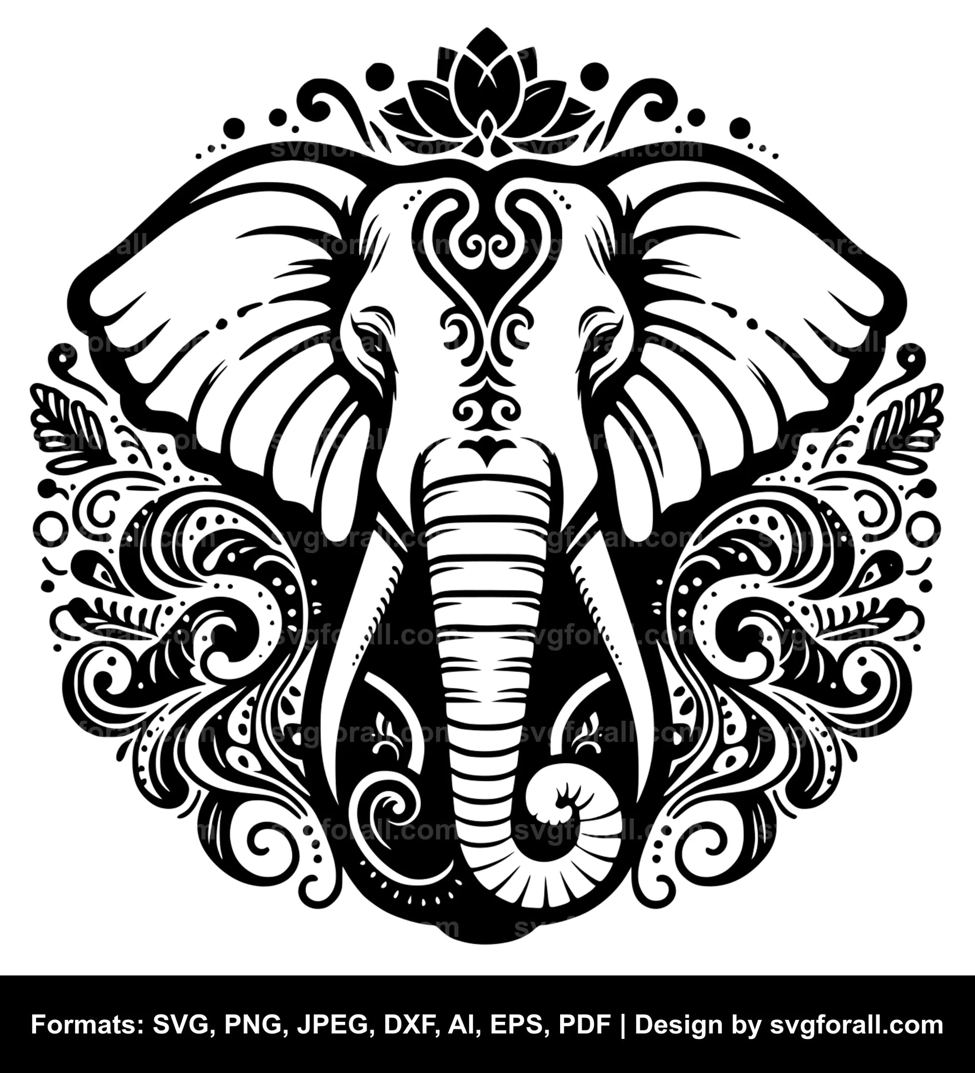 Elephant Black SVG