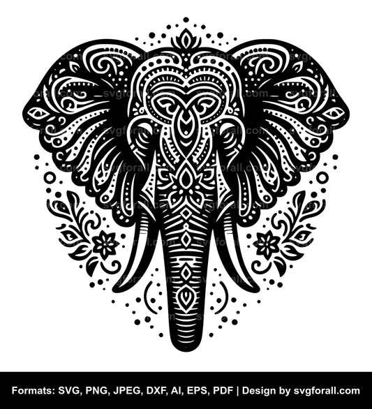 Elephant Face Cricut SVG