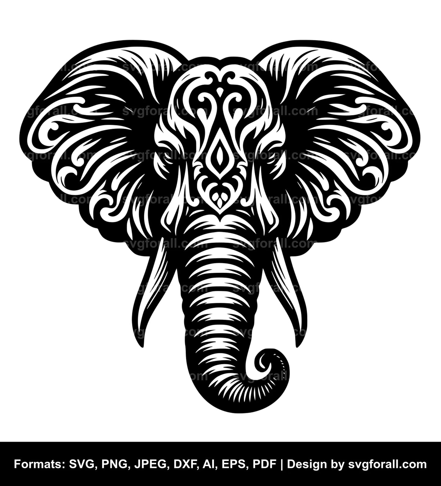 Elephant Face SVG