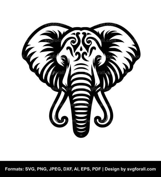 Elephant Face SVG PNG