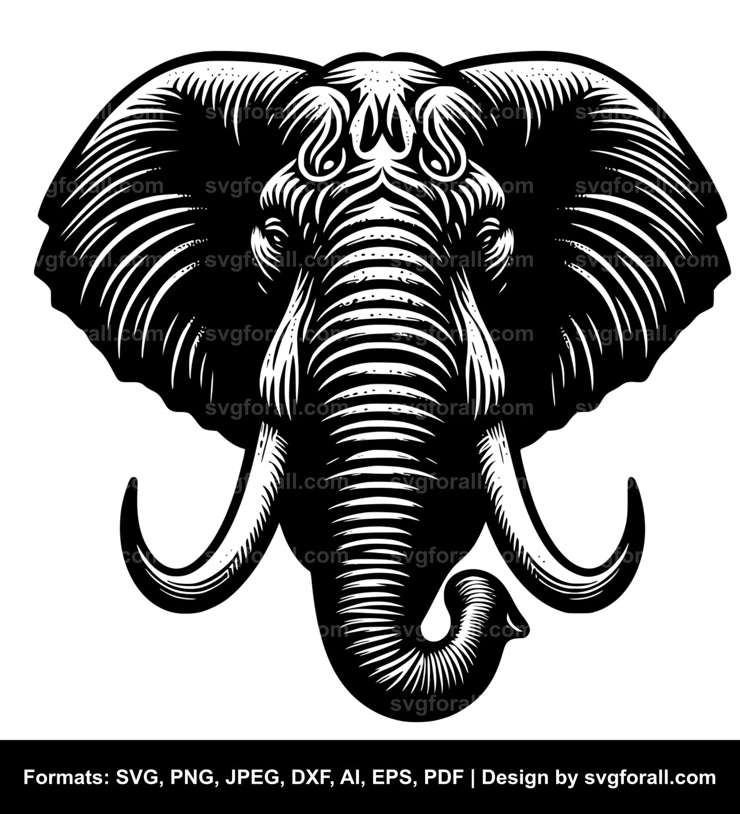 Elephant Face Vector SVG