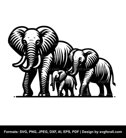 Elephant Family SVG Clipart