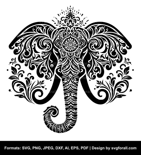 Elephant Laser Cutting SVG