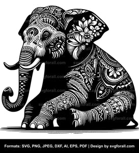 Elephant Sitting SVG