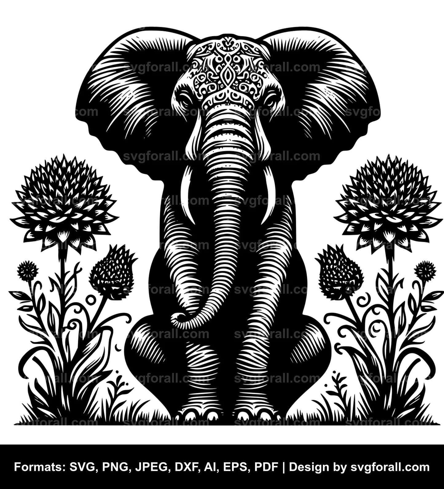 Elephant Sitting SVG File