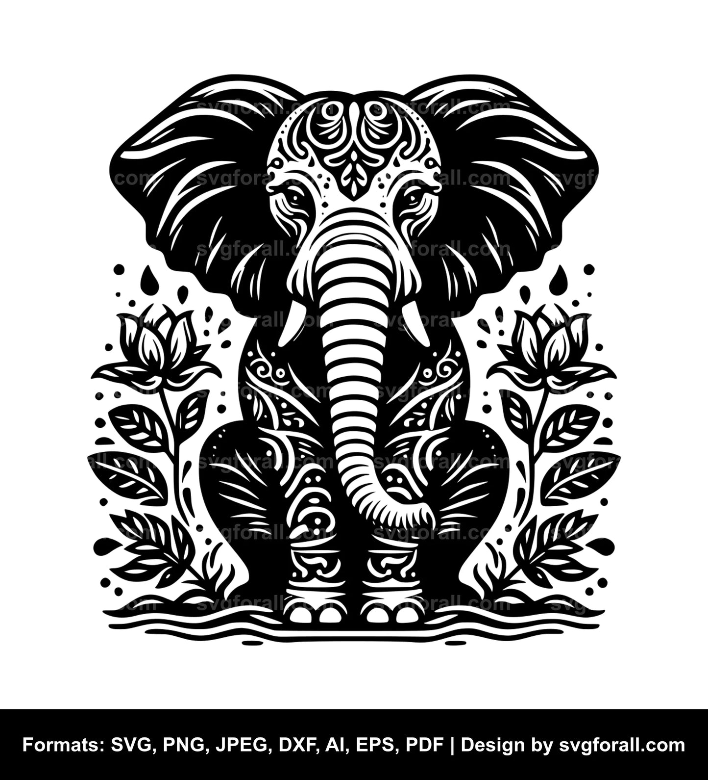 Elephant Sitting Vector SVG