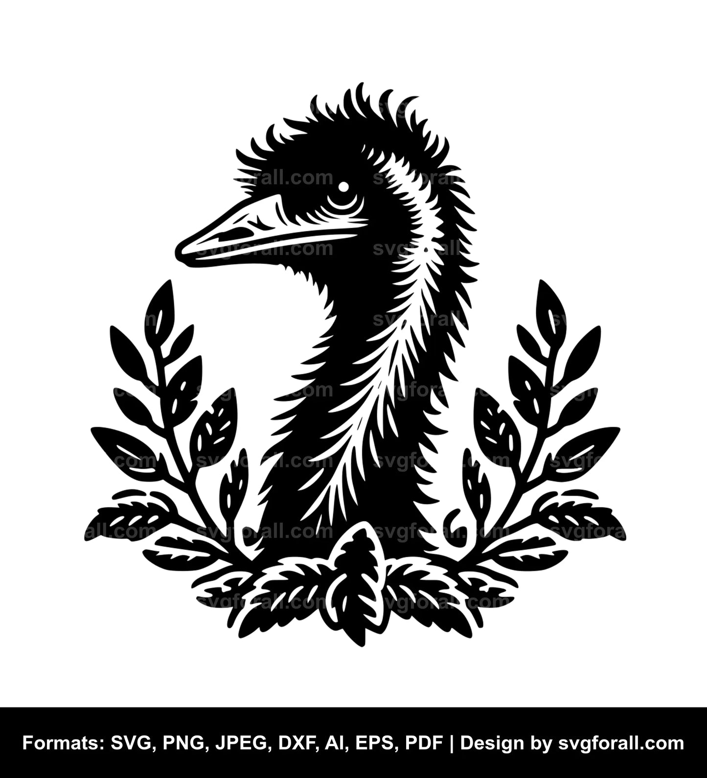 Emu Bird Black SVG