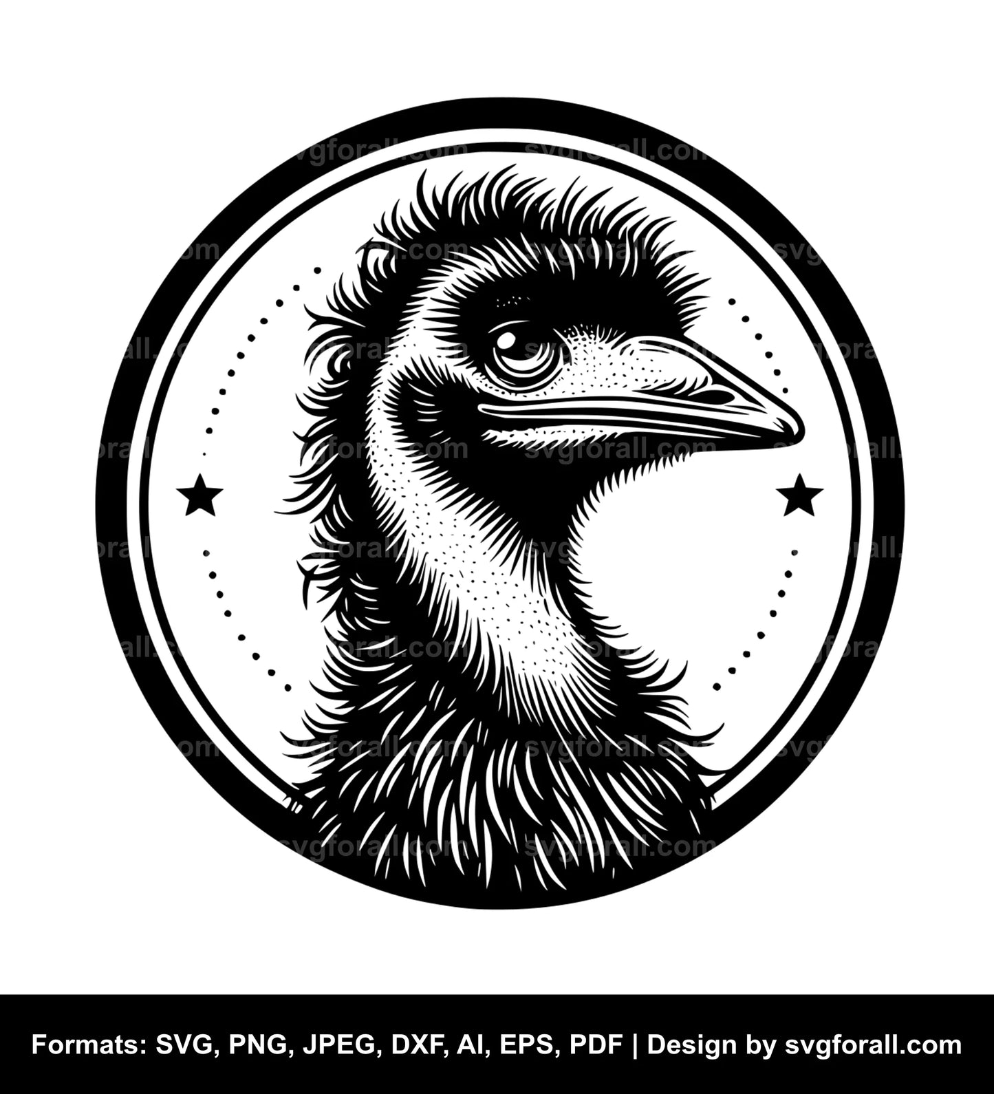 Emu Bird SVG Vector