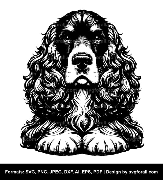 English Cocker Spaniel Dog SVG Vector