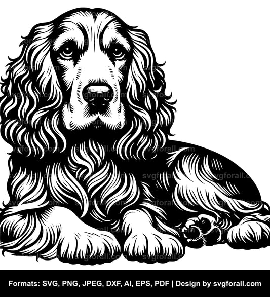 English Cocker Spaniel Dog Vector SVG