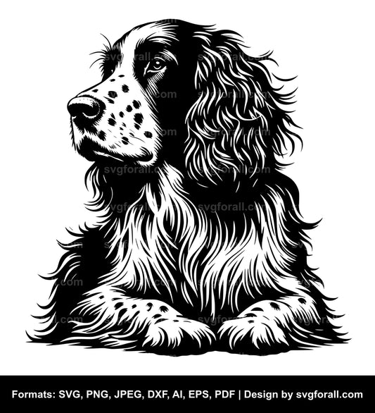 English Setter Dog SVG File