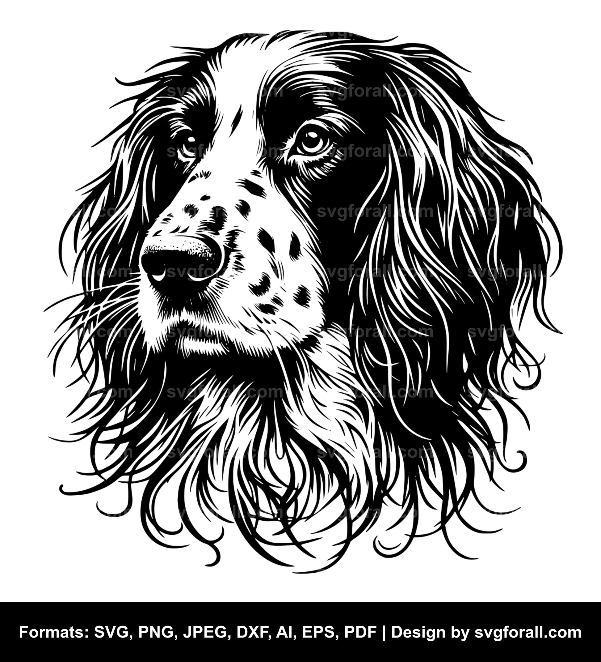 English Setter Dog SVG Vector