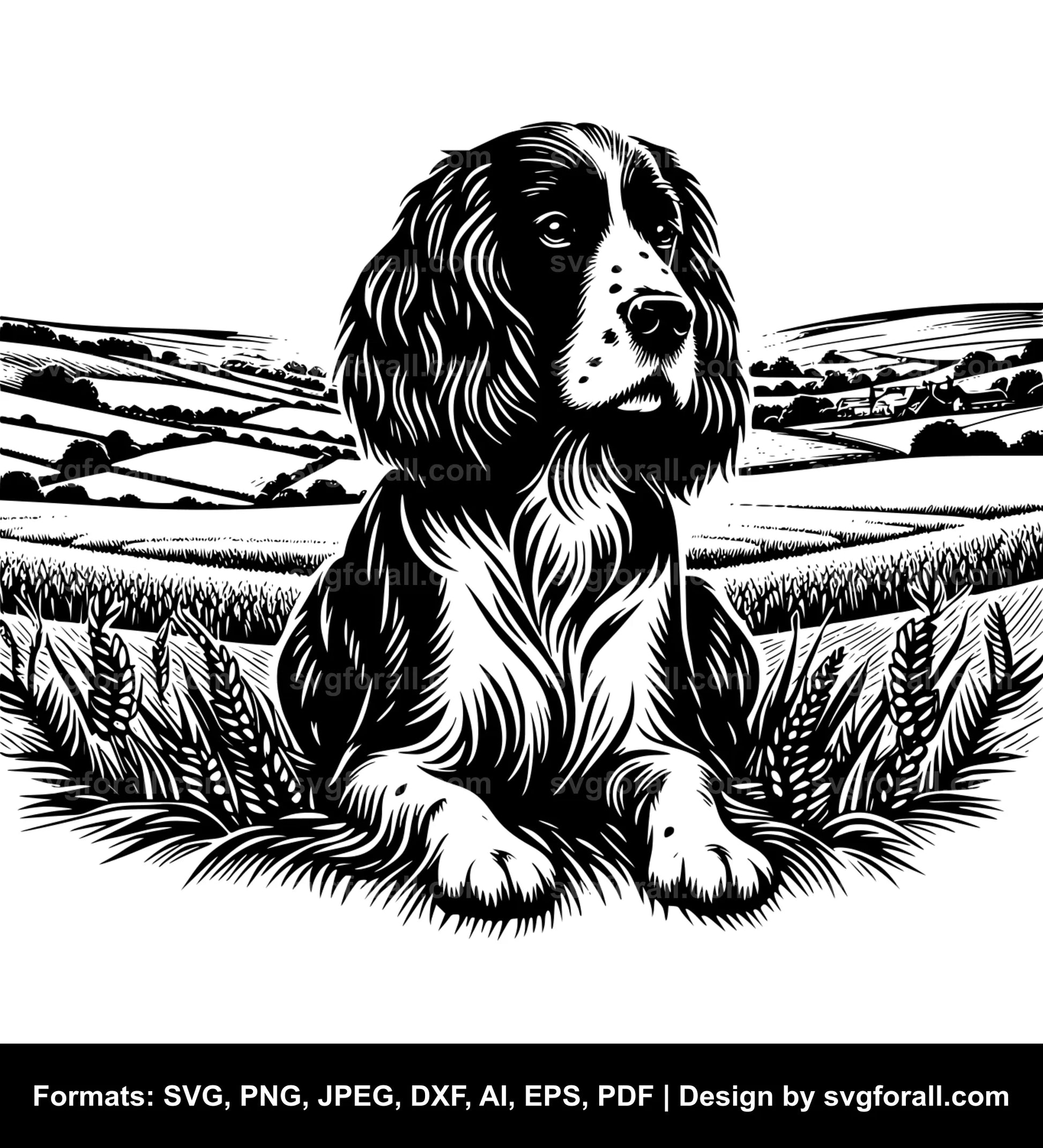 English Springer Spaniel Dog SVG Design