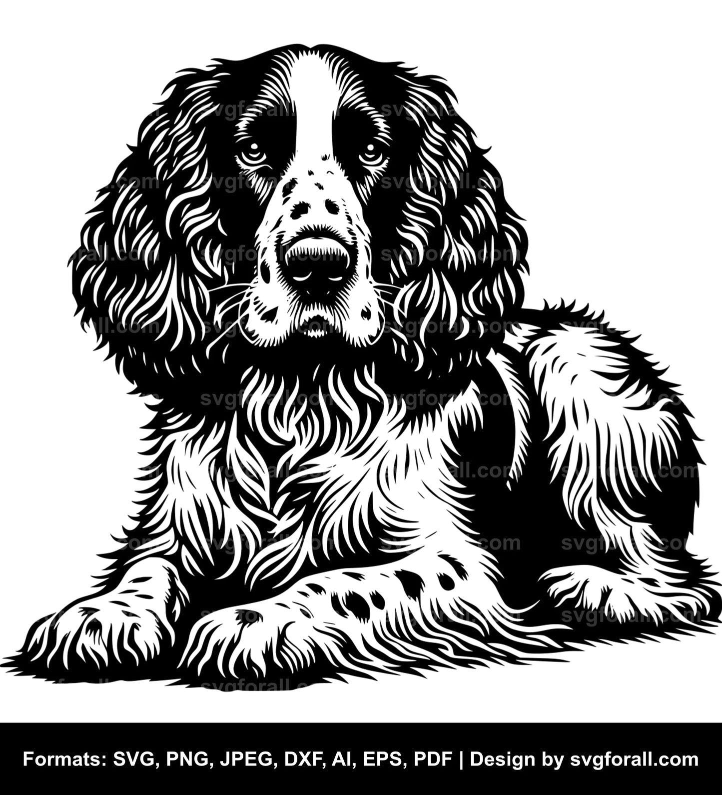 English Springer Spaniel Dog Vector SVG