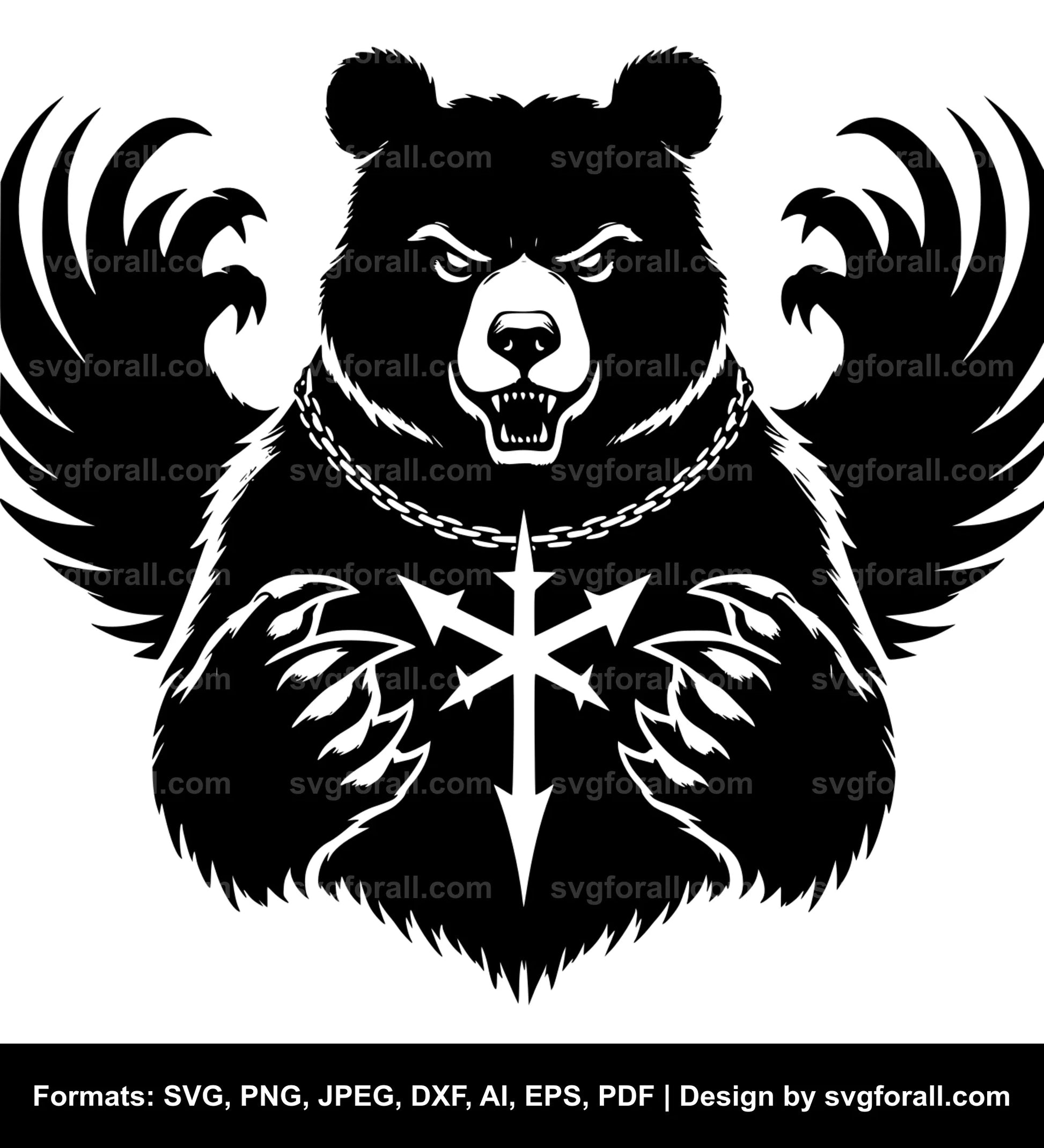 Evil Bear Black SVG