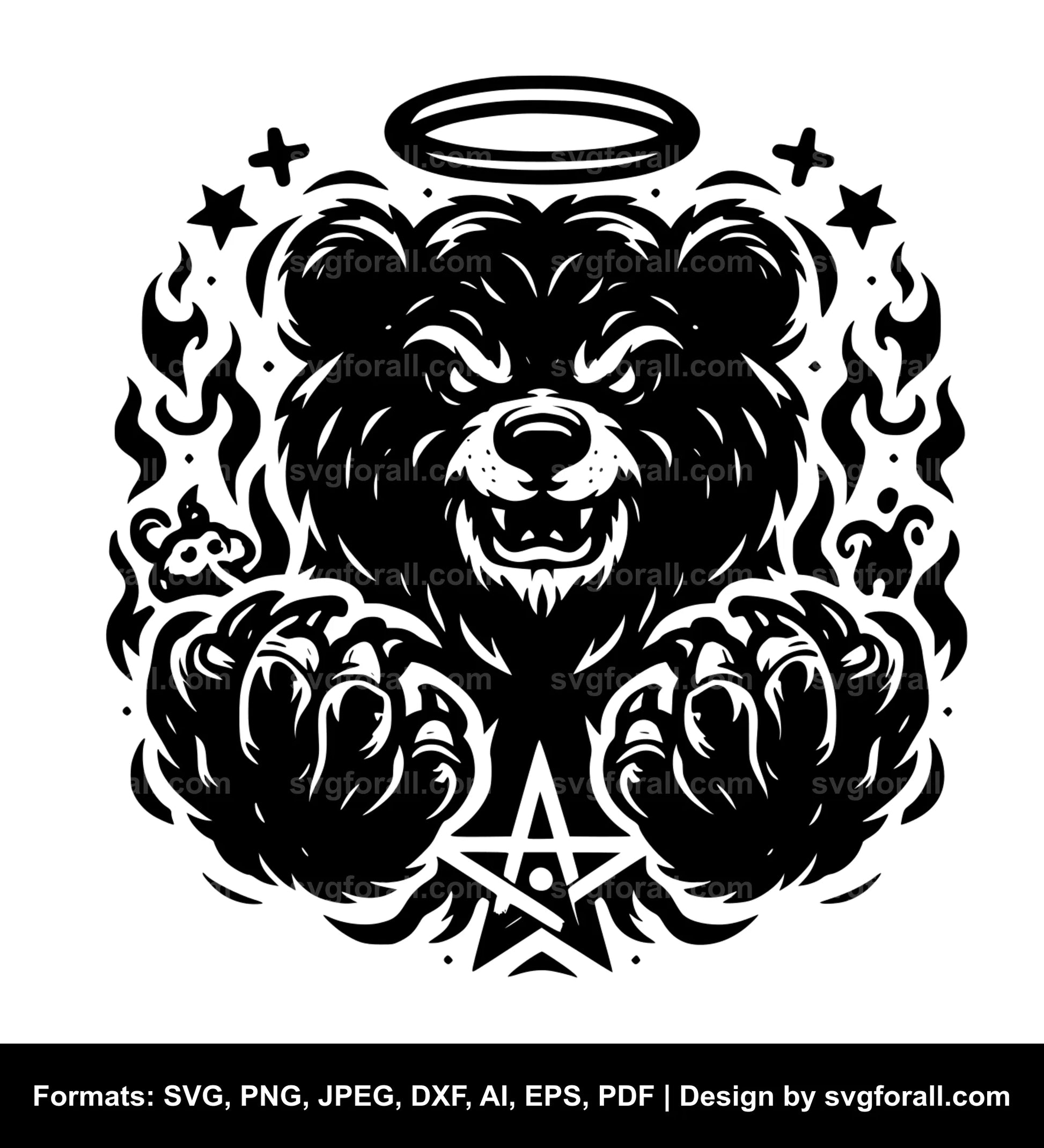 Evil Bear Clipart SVG