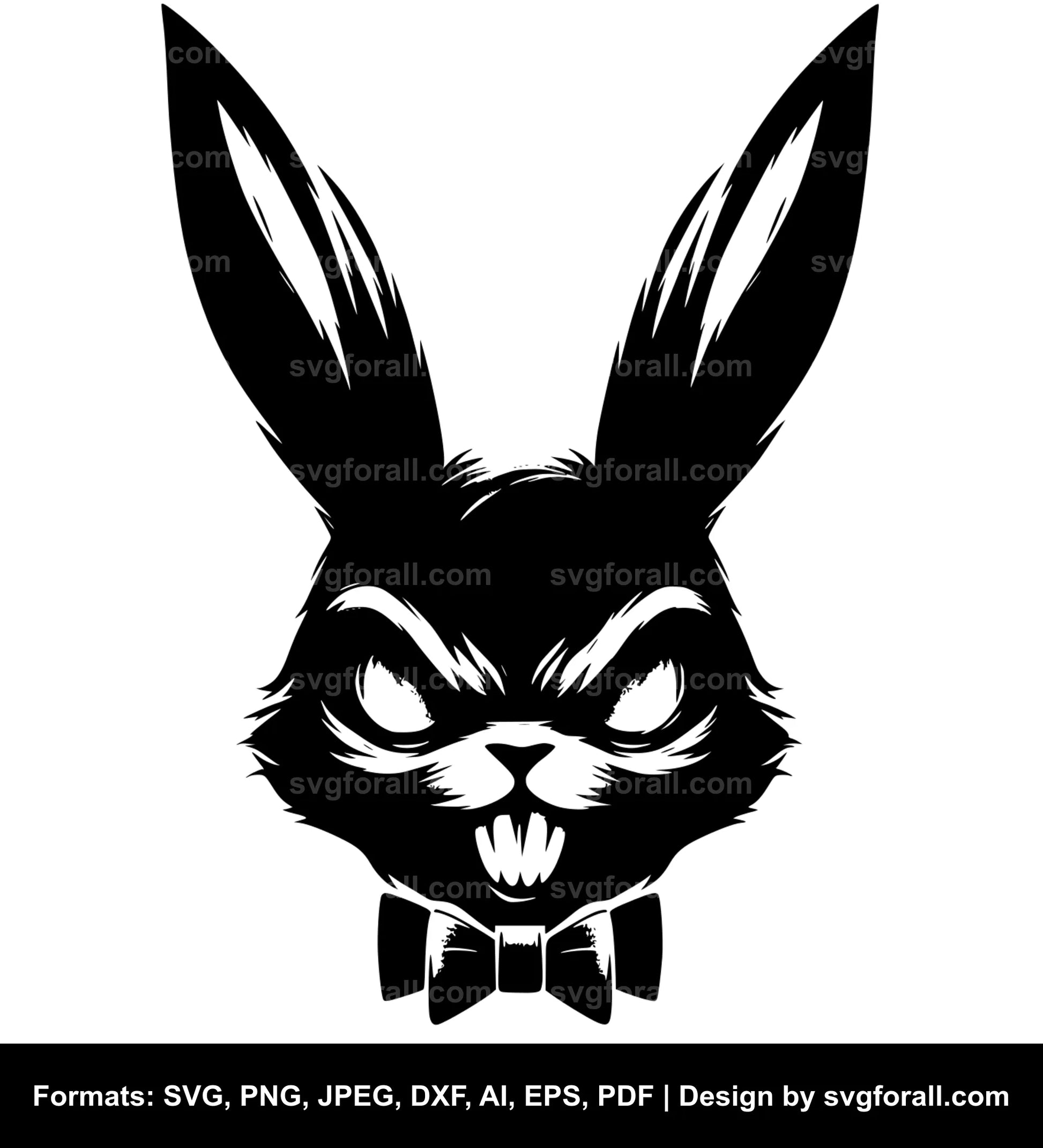 Evil Bunny Black SVG