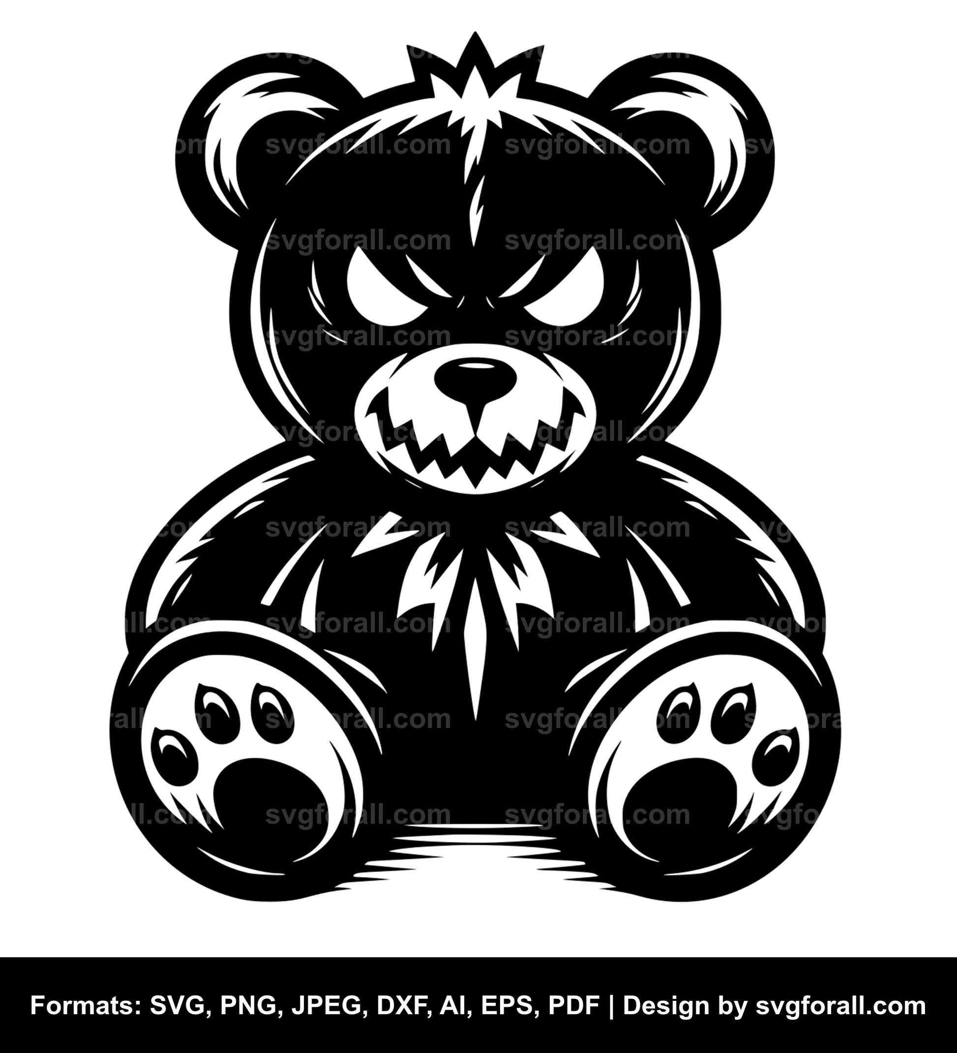 Evil Teddy Bear SVG Design