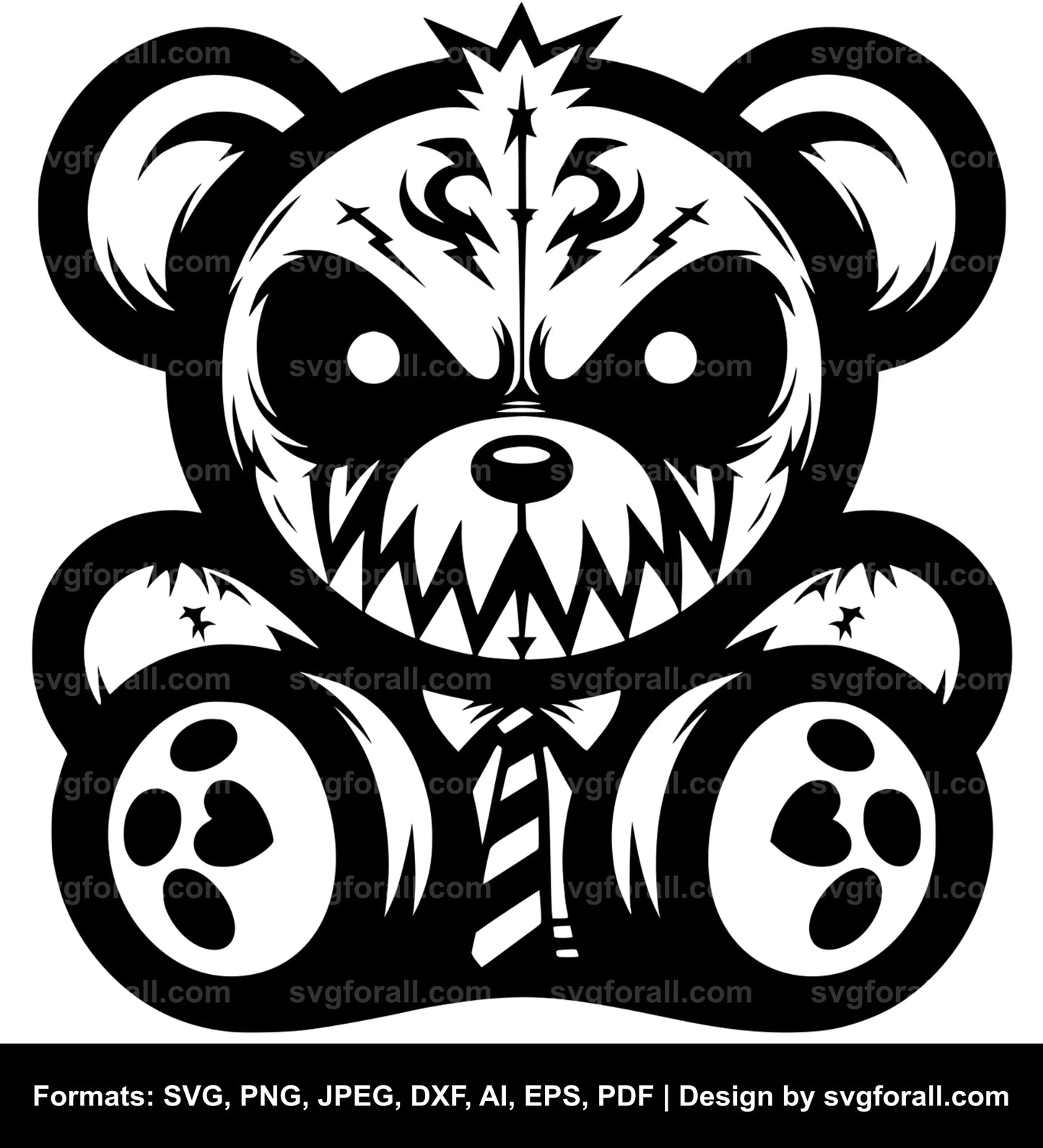 Evil Teddy Bear SVG Vector