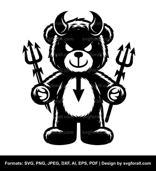 Evil Teddy Bear Vector SVG