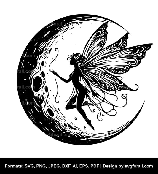 Fairy Moon Vector SVG